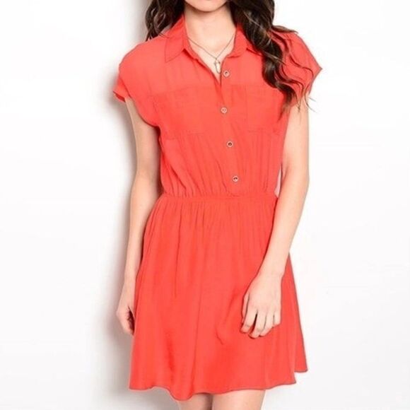 *Clearance* Entro Orange Dress - Picture 1 of 3